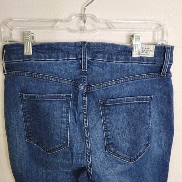 Frank & Eileen Womens Blue Denim Sligo Skinny Jean Raw Hem Size 28 Boho Classic - Picture 9 of 14